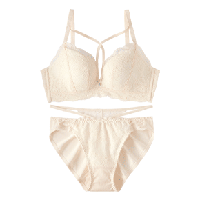 Cross Code Lace 노와이어 초모리 브라 SET