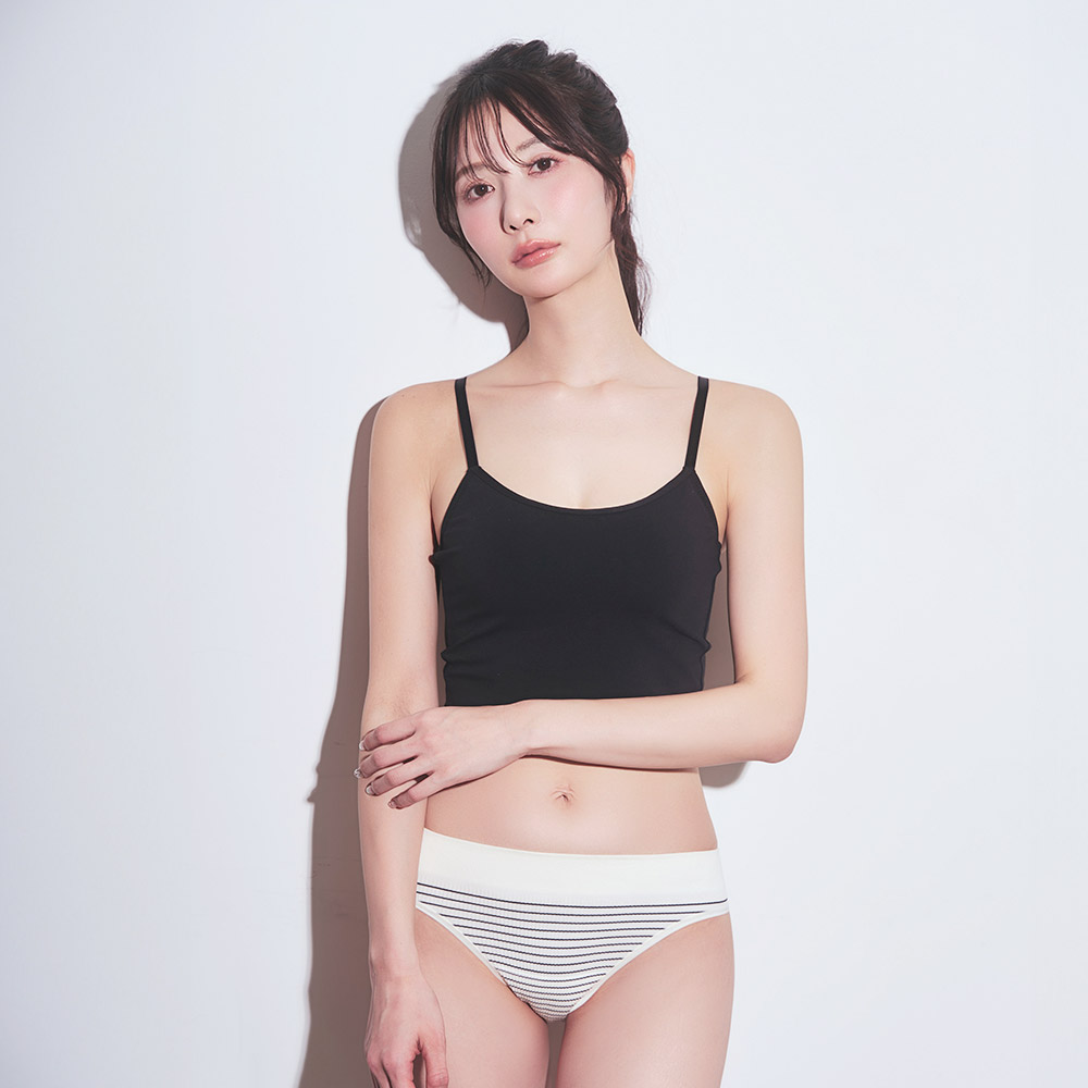 자가드 보더 하프백 팬티