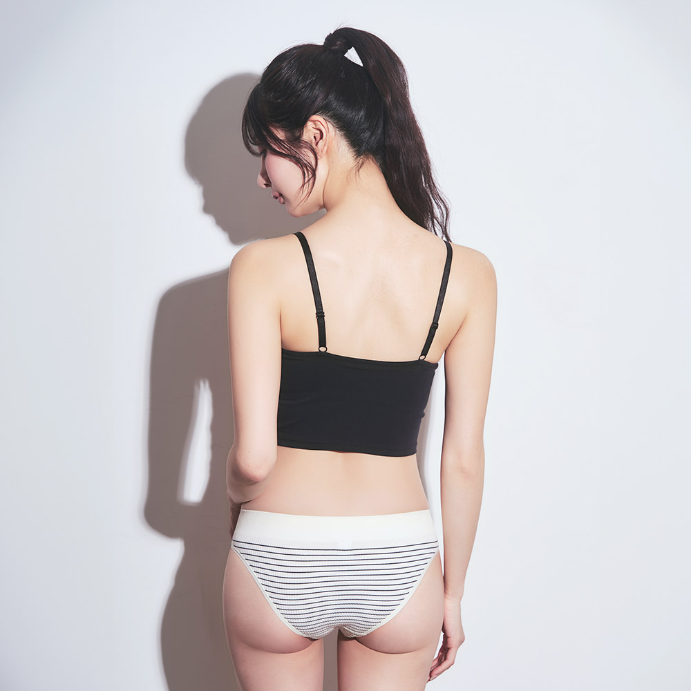 자가드 보더 하프백 팬티