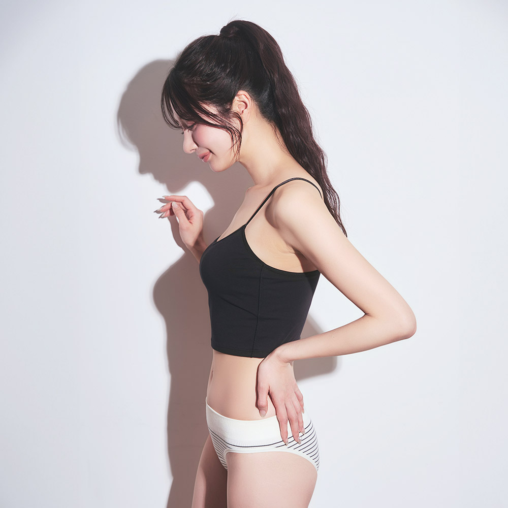 자가드 보더 하프백 팬티