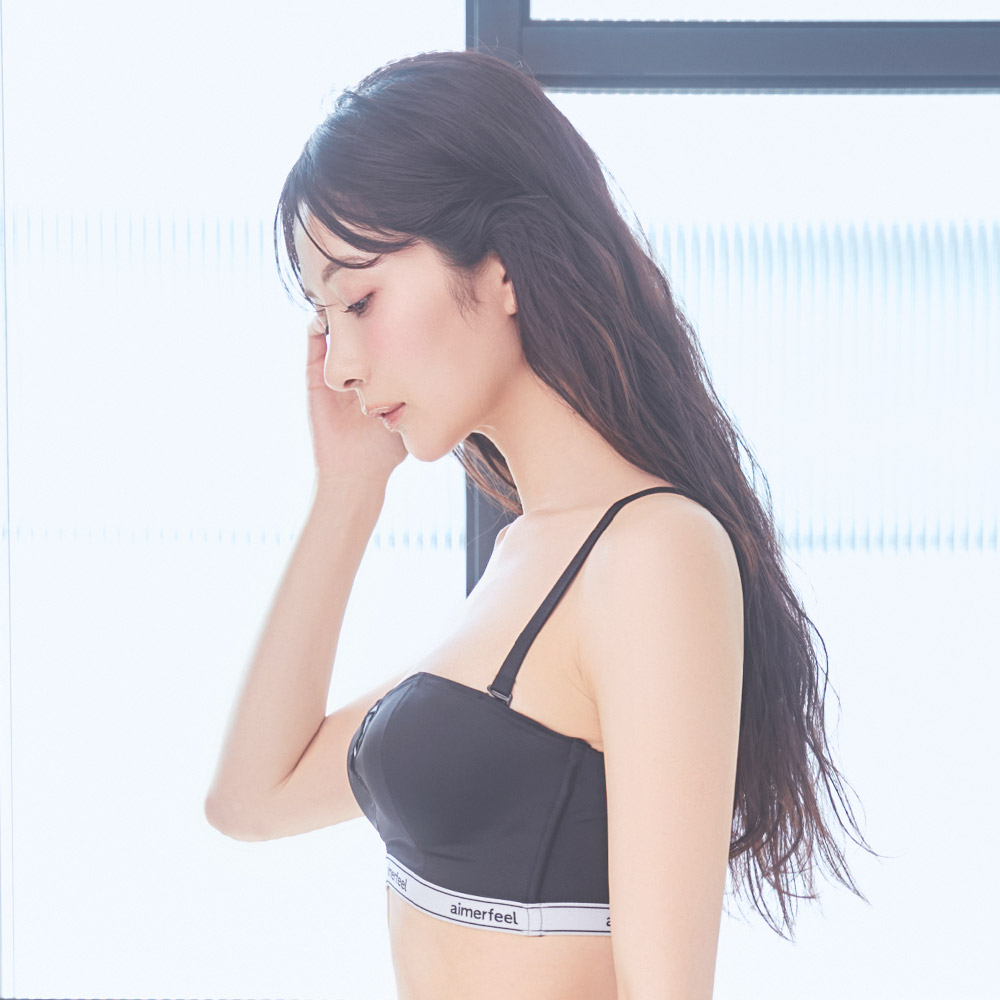 Strapless aimerfeel 하프컵 초모리 브라