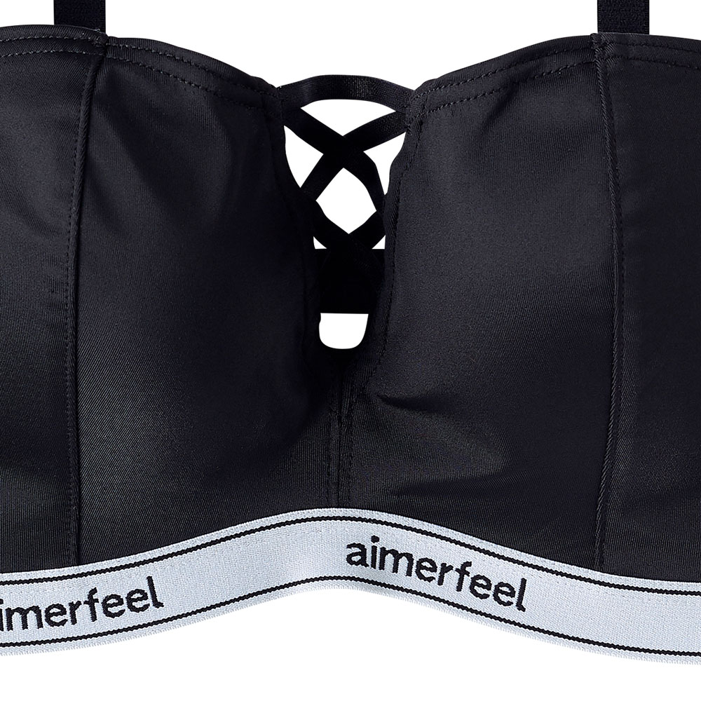 Strapless aimerfeel 하프컵 초모리 브라