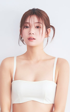 Strapless 리브 하프컵 초모리 브라