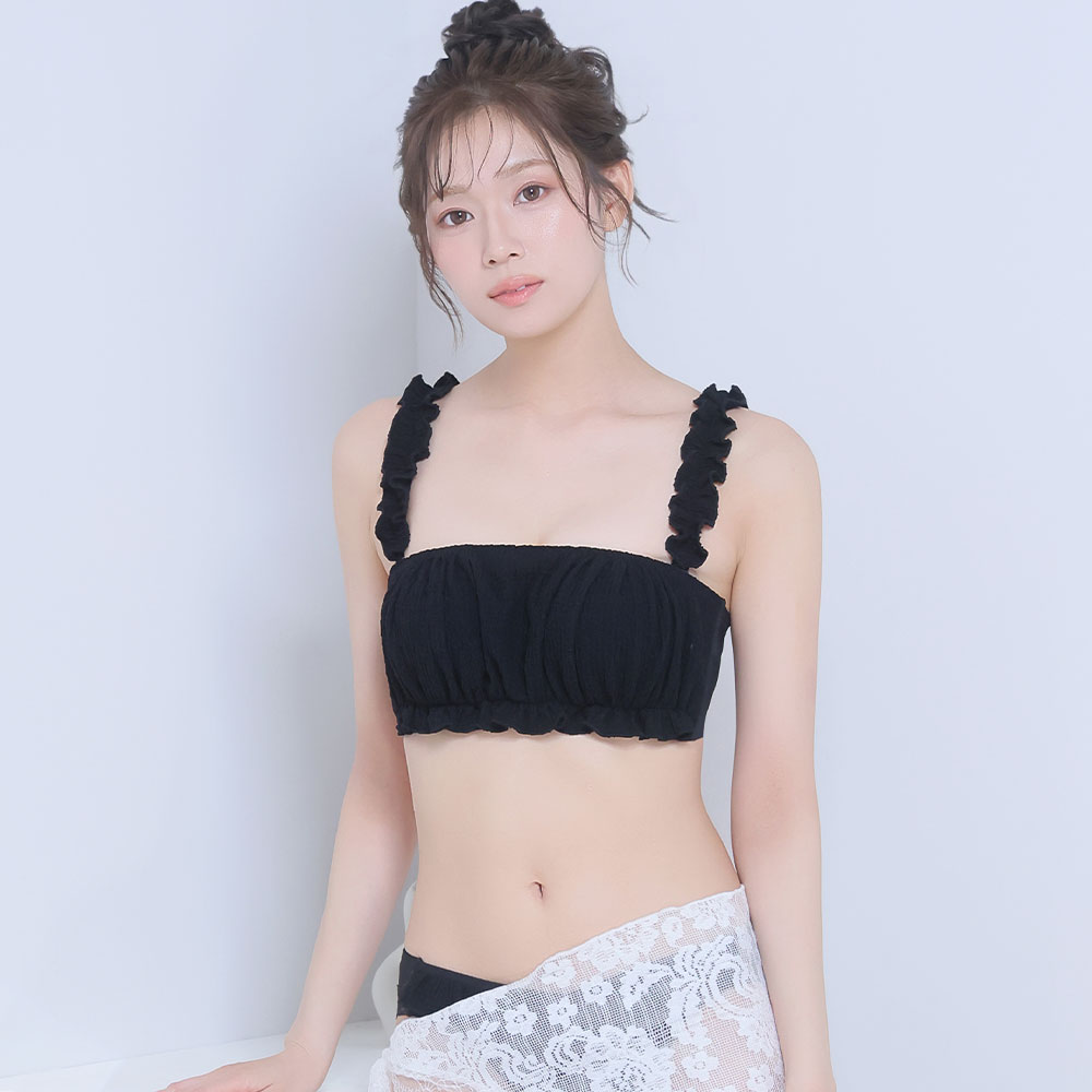 셔링 프릴 하프컵 초모리 브라
