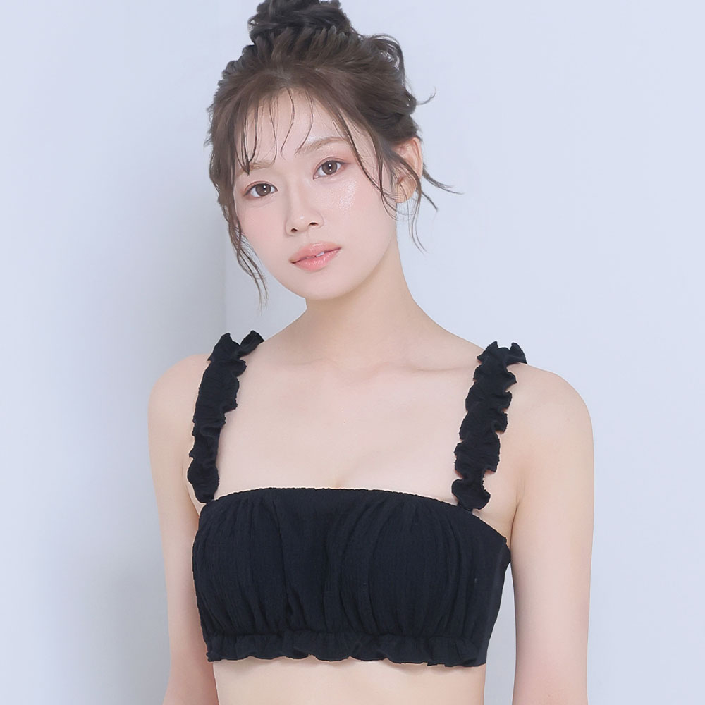 셔링 프릴 하프컵 초모리 브라