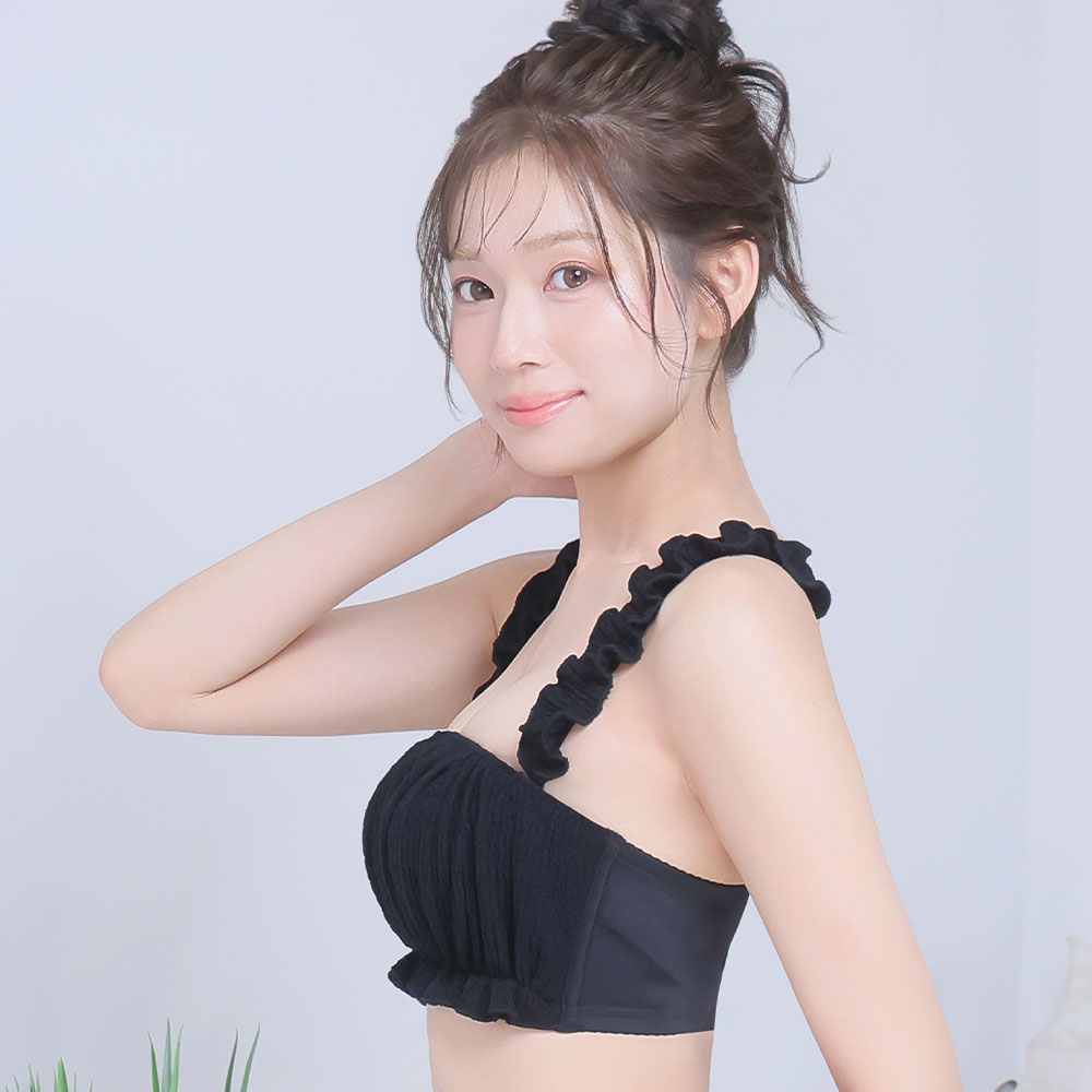 셔링 프릴 하프컵 초모리 브라