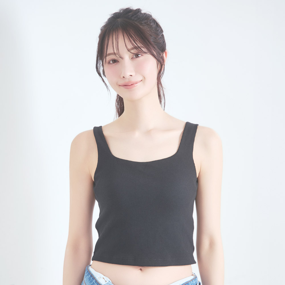 코튼 와플 노와이어 브라탑