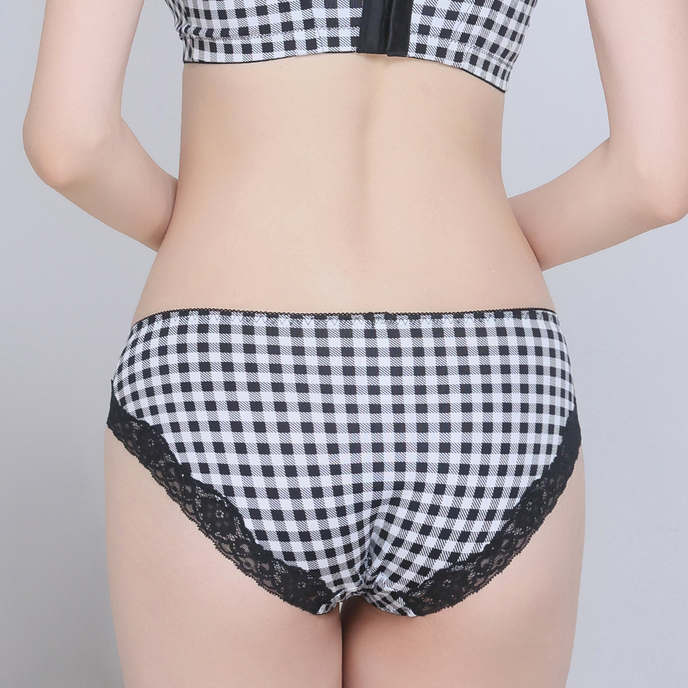 깅엄체크 프릴 삼각팬티