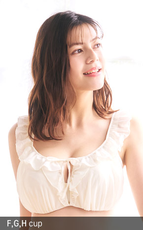 글래머 쉬폰 프릴 와키다카 브라