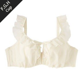 글래머 쉬폰 프릴 와키다카 브라