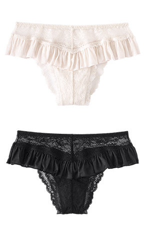 리본 레이스 하프백 팬티