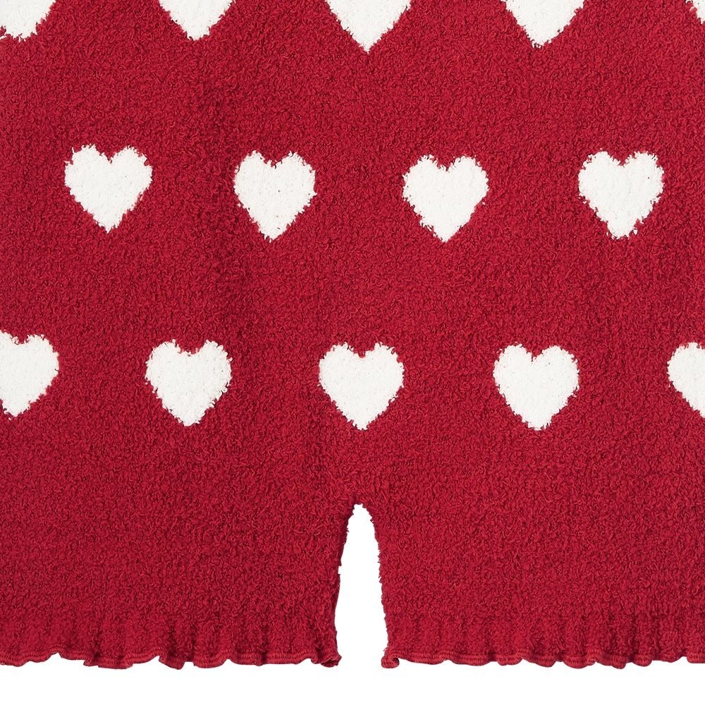 하트 패턴 니트 하라마키 팬츠