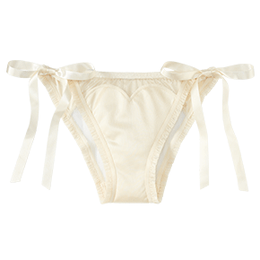 새틴 하트 튈 스트랩 하프백 팬티