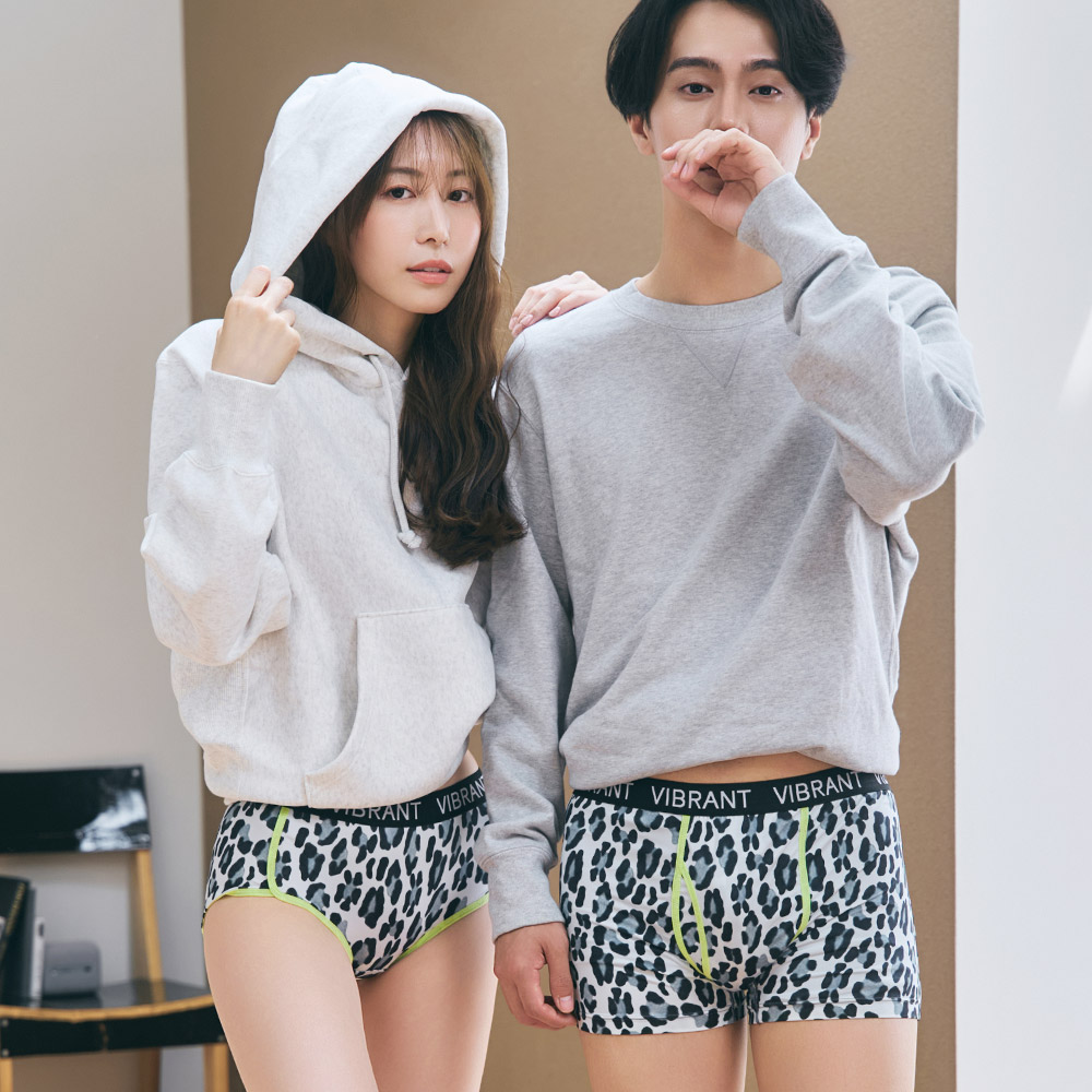 레오파드 컬러 트리밍 사각팬티