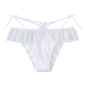 새틴 레이스 리본 하프백 팬티