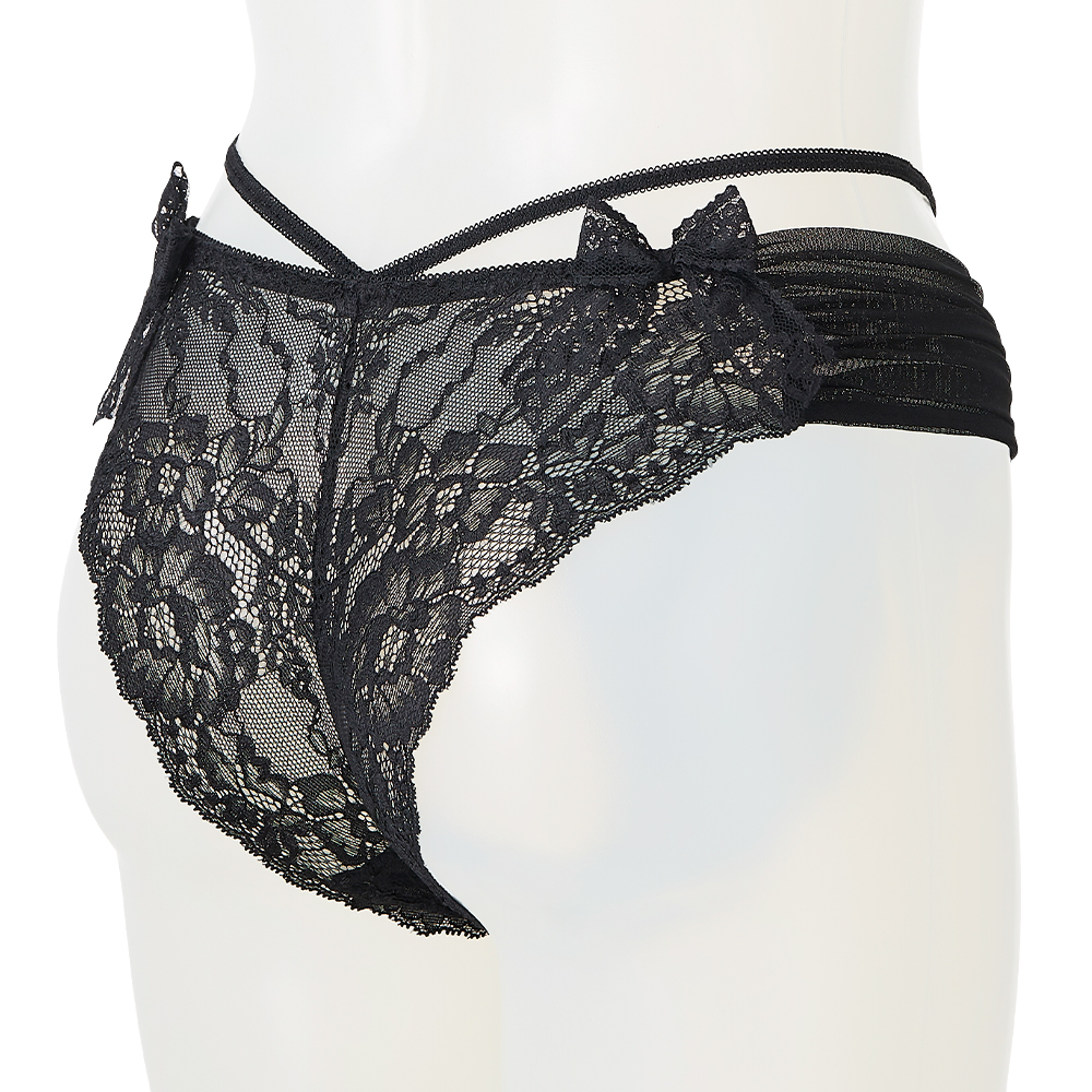 크로스 레이스 리본 하프백 팬티