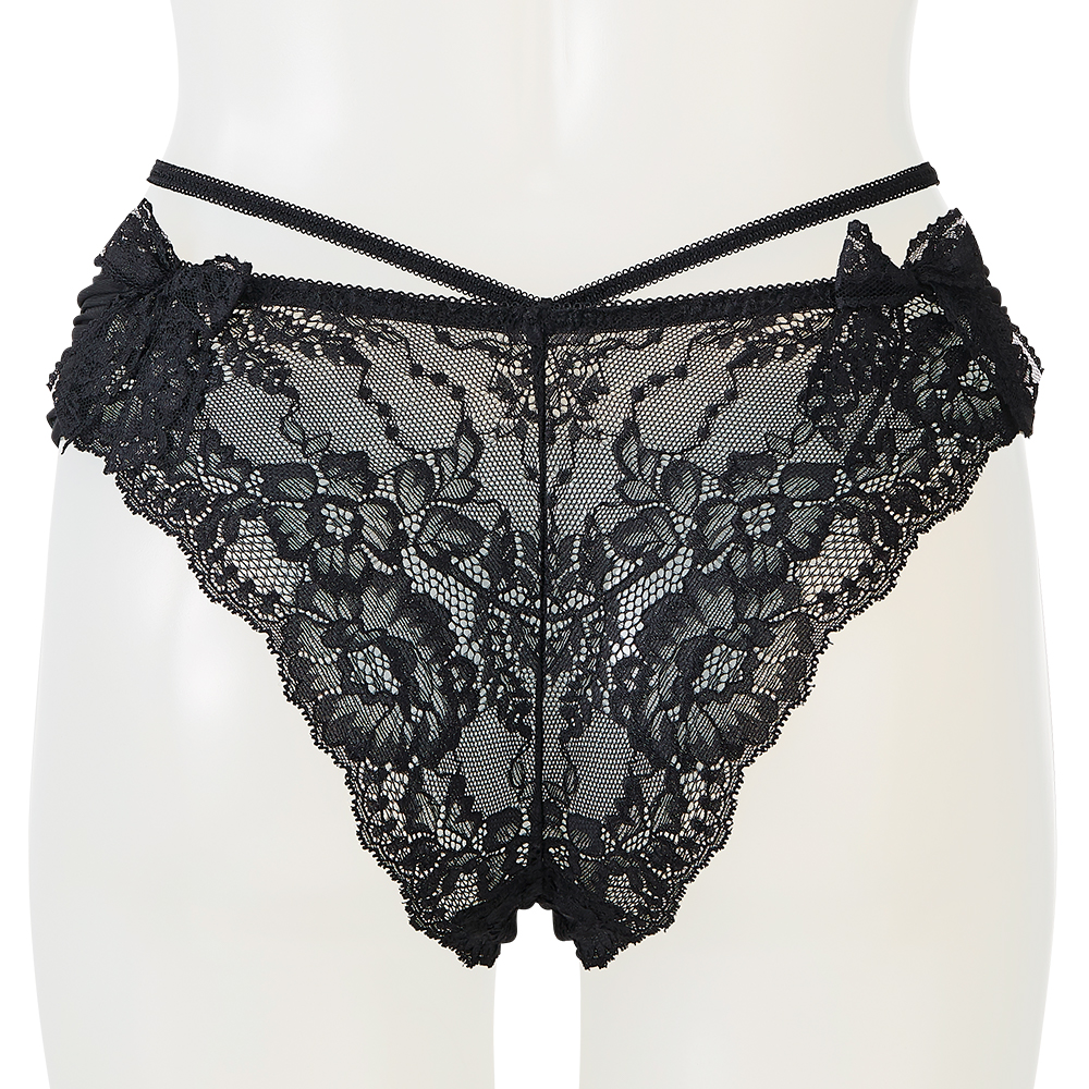 크로스 레이스 리본 하프백 팬티