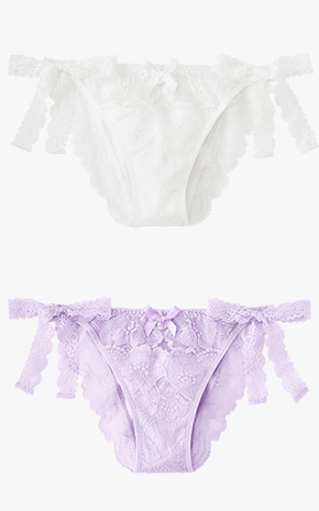 콜린느 레이스 스트링 하프백 팬티