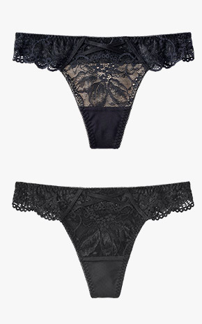 스트레치 플라워 레이스 T팬티
