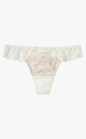 스트레치 플라워 레이스 T팬티