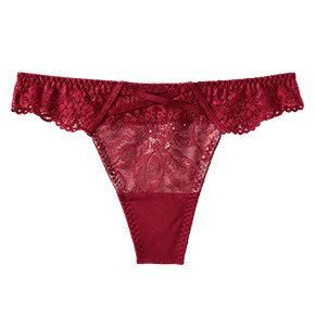 스트레치 플라워 레이스 T팬티
